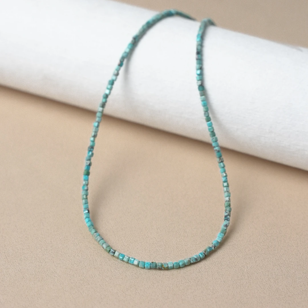 铜合金项链 「只此青绿」无优化高品质天然松素链气质新中式2.3mm