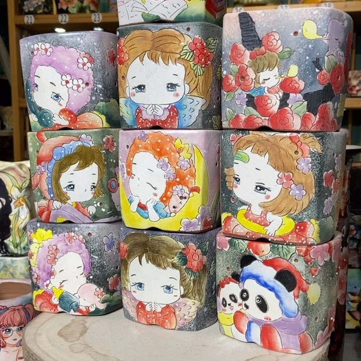 红陶景德镇艺术手绘作品