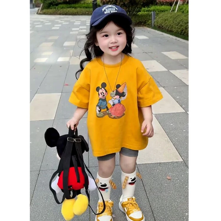 女童夏季套装2025新款女宝洋气卡通超好看儿童夏装短裤两件套