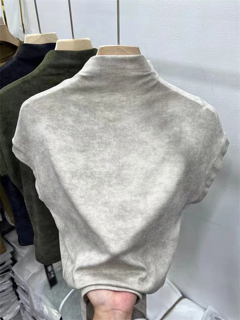 392半高领镂空打底衫秋冬内搭洋气上衣女