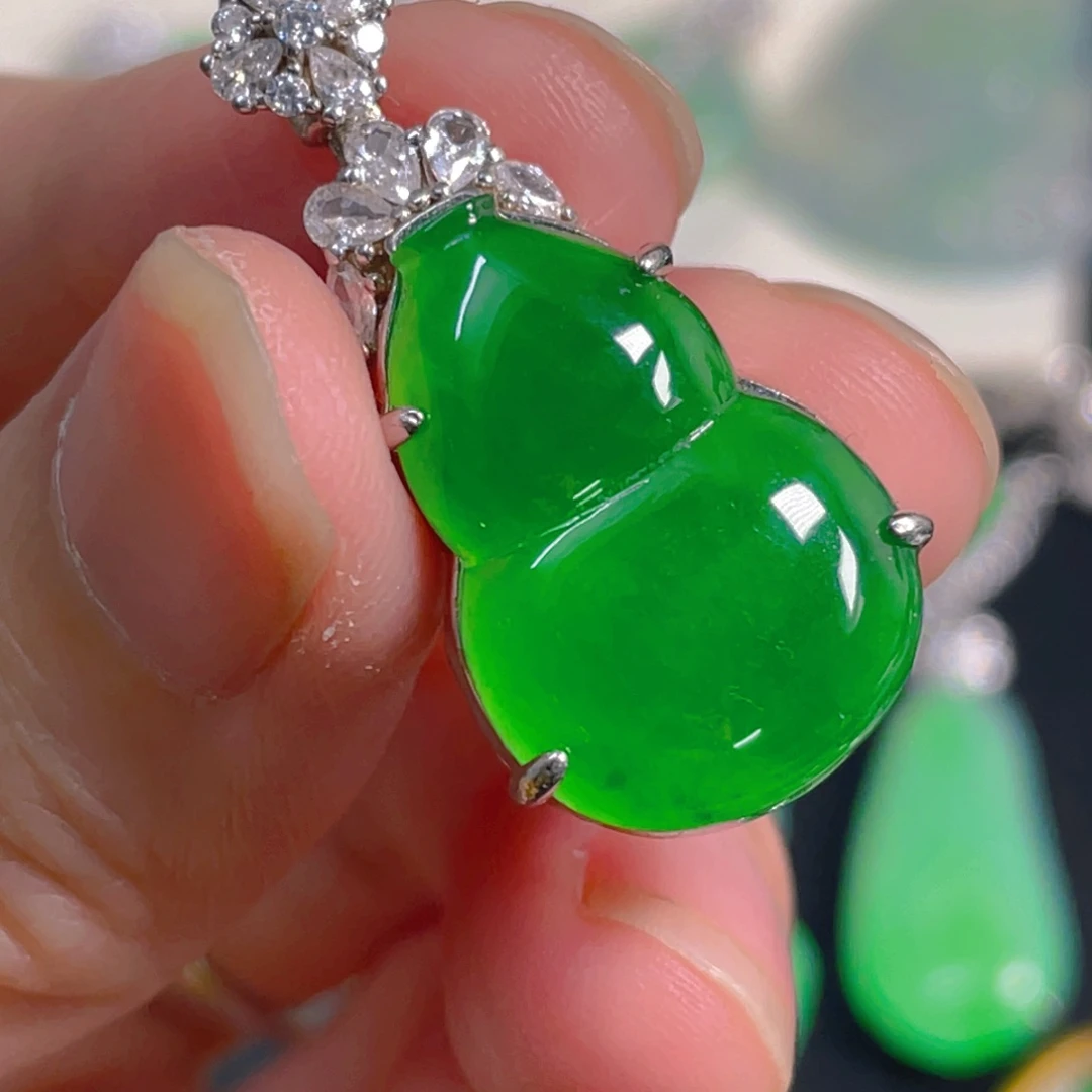 翡翠银S925镶嵌吊坠(不含链)