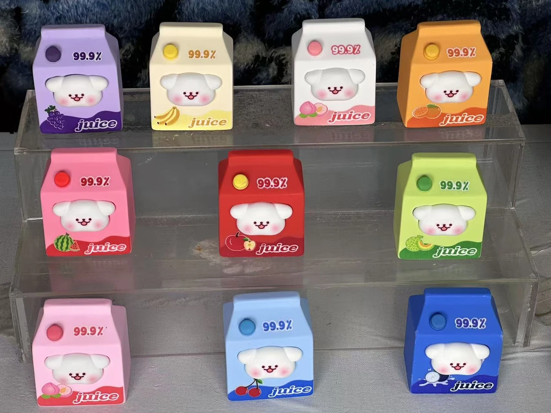 树脂小狗奶盒一套