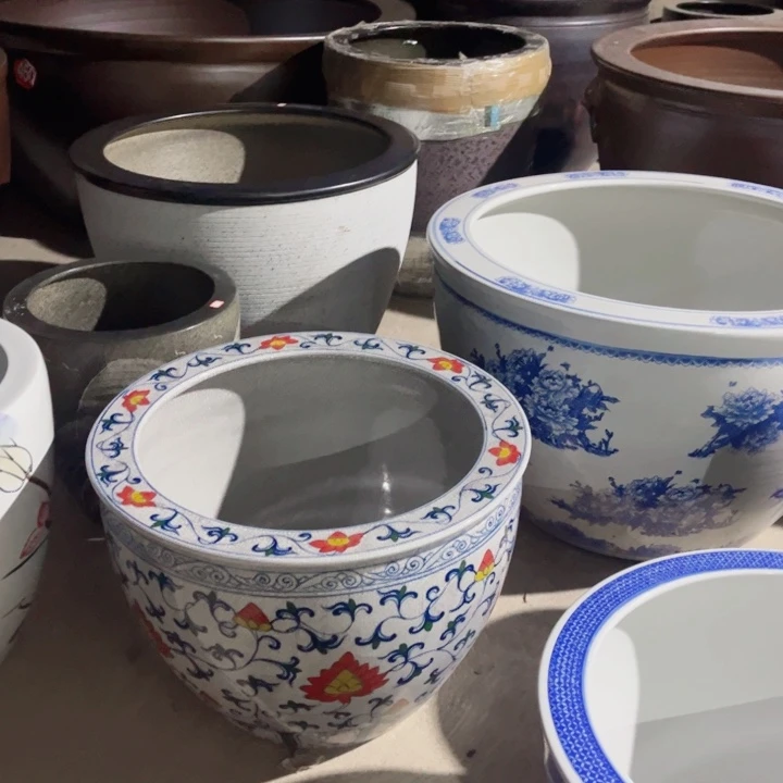 用***6景德镇陶瓷鱼缸艺术直径65高度47