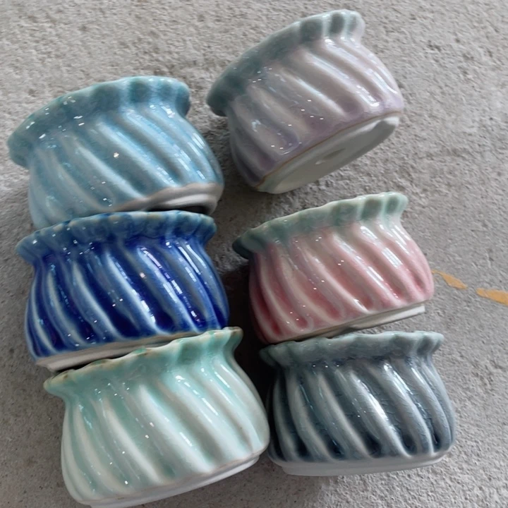 陶瓷7.5*5 半手工花盆浮力炸默认微瑕