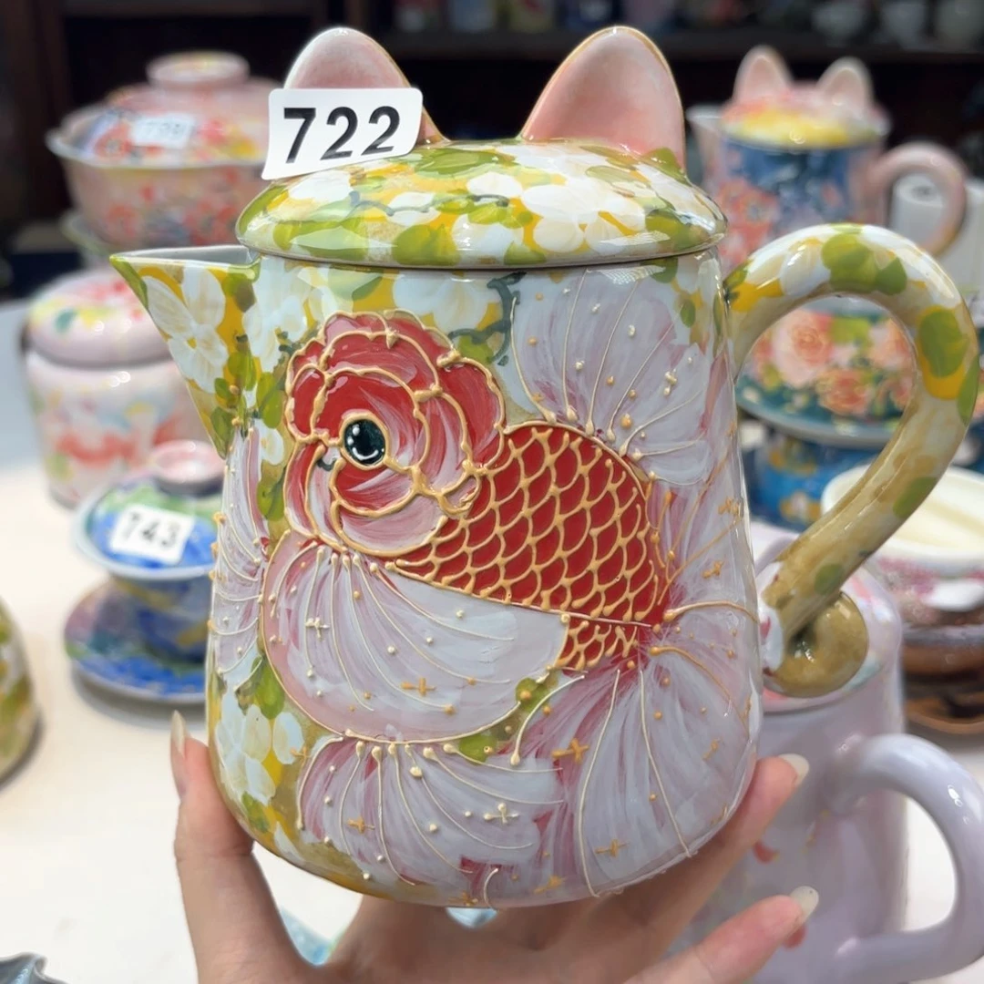 景德镇手绘高温釉下彩陶瓷茶具