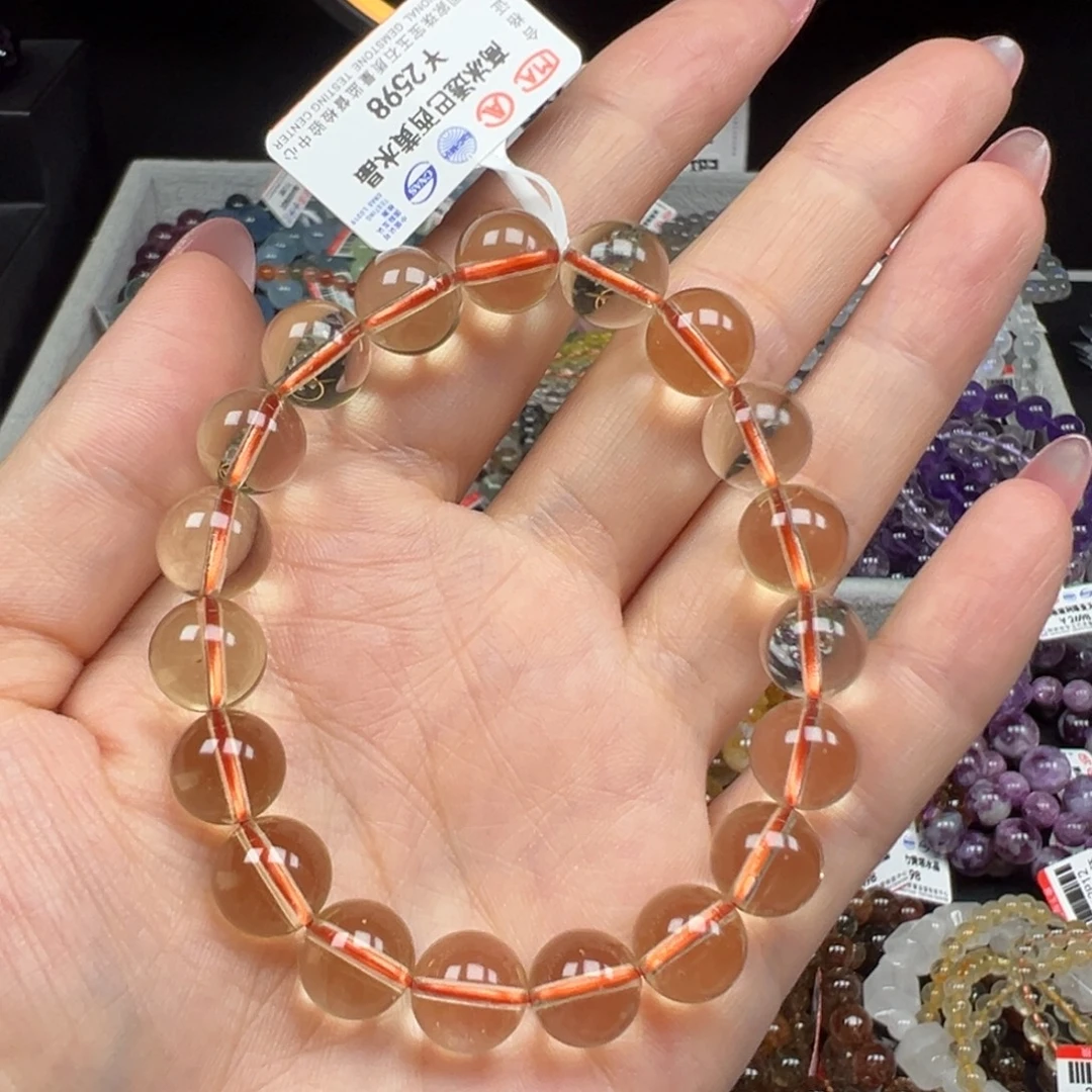 碧***儿烟晶未镶嵌手链卡9高冰透巴西黄水晶63