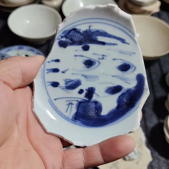 瓷片青花影青杯垫学习标夲