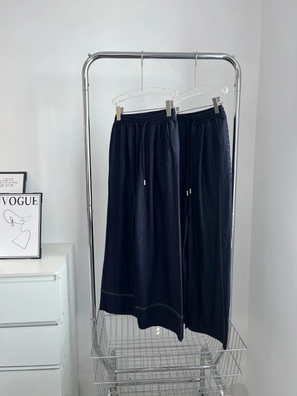 复古丹宁阔腿裤时尚～高腰显瘦百搭复古水洗软糯舒适百搭JJ