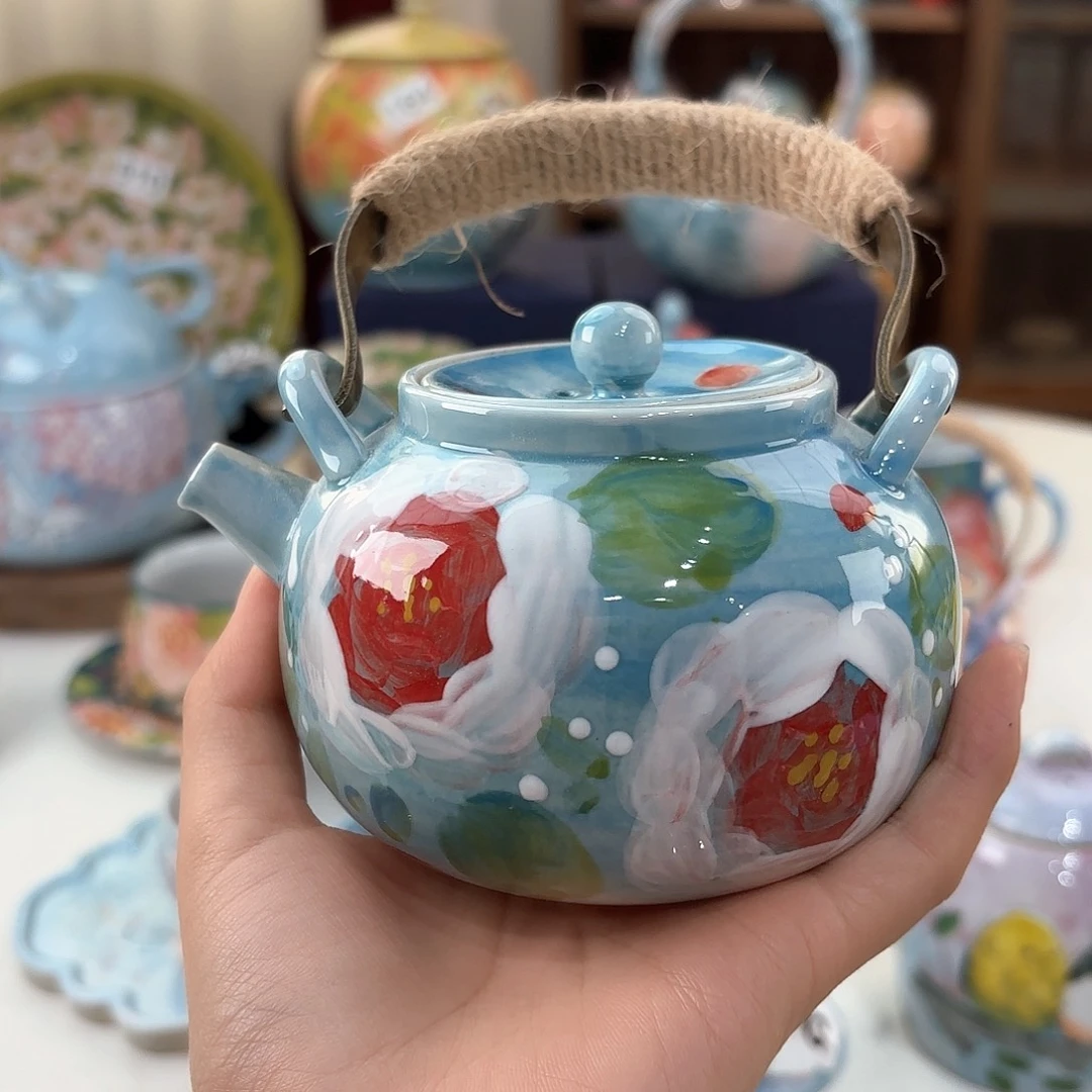 景德镇手绘高温釉下彩陶瓷茶具