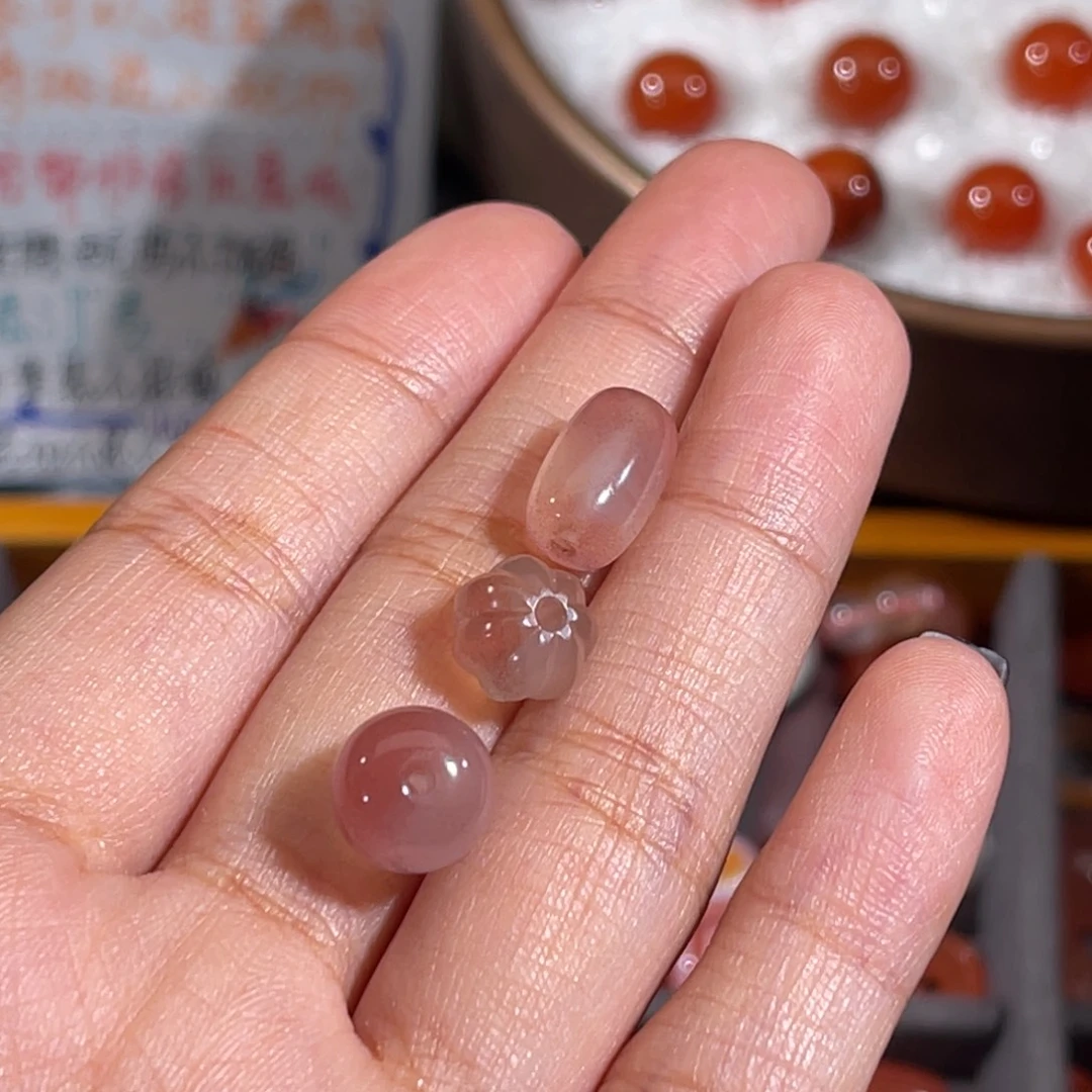 南红玛瑙未镶嵌勒子+瓜珠+老型珠 不换退