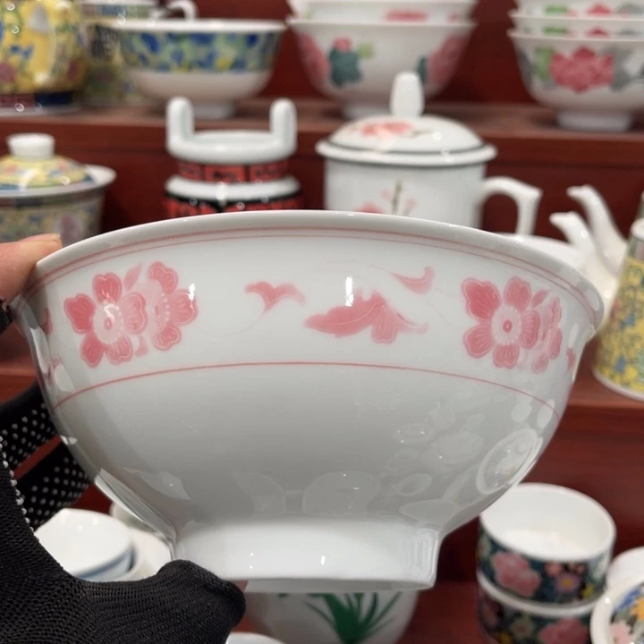 陶瓷醴陵群力80后面碗16.8厘米