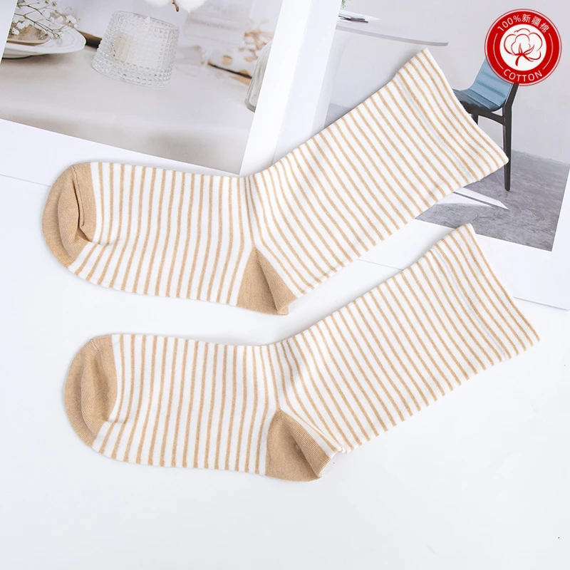 天竺良品彩棉松口长袜男女款防臭春秋季透气秋天吸汗运动新疆棉