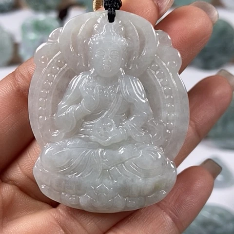 翡翠颈饰未镶嵌时来运转观音福利