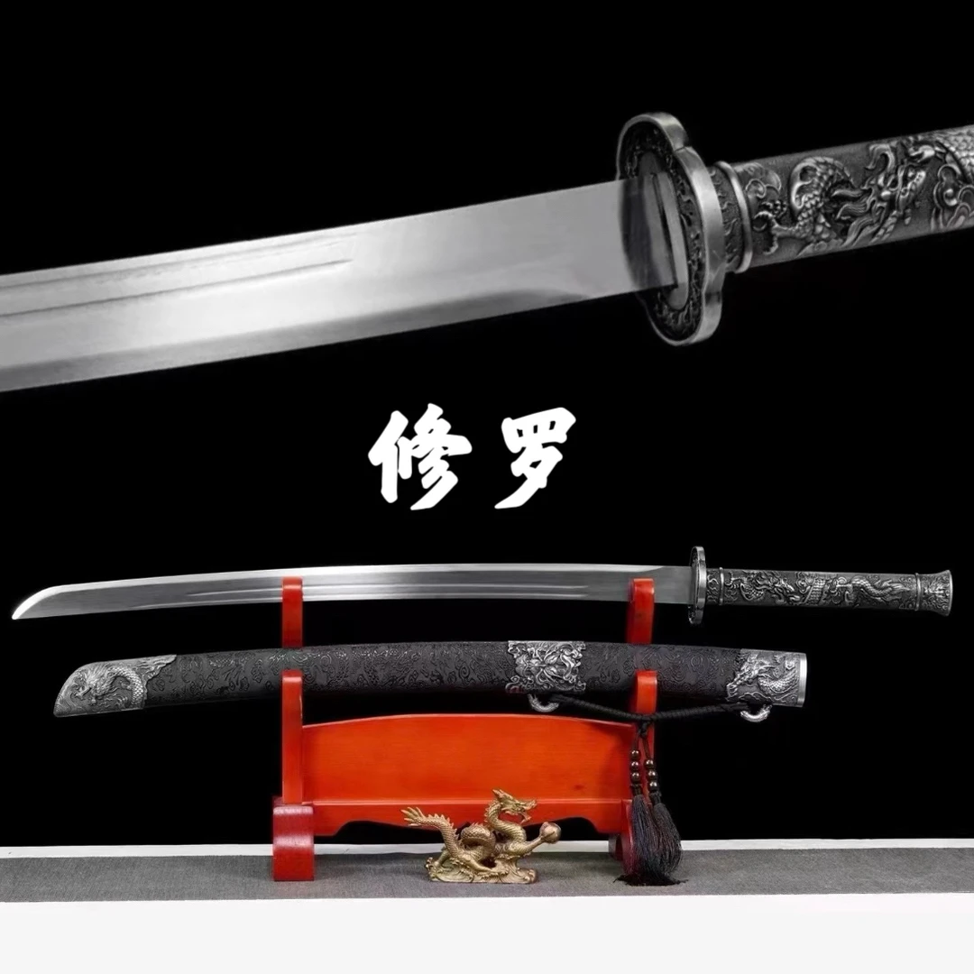 龙泉市刀剑高锰钢一体锻打绣春刀收藏清刀户外冷兵器未开刃