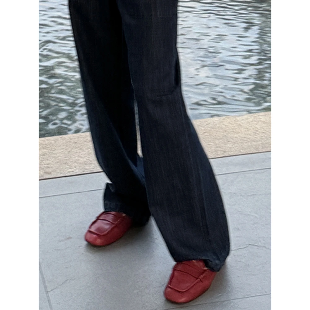 SHIIEELL 方头显瘦时尚舒适品质百搭复古真皮低跟休闲鞋W2511