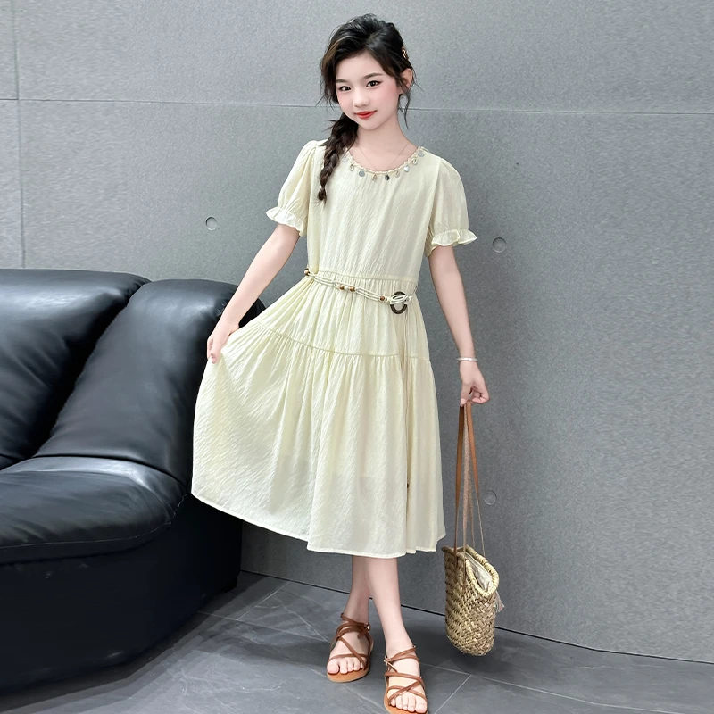 女童连衣裙夏装2025新款儿童洋气6-12岁学生女孩夏季女童夏天裙子