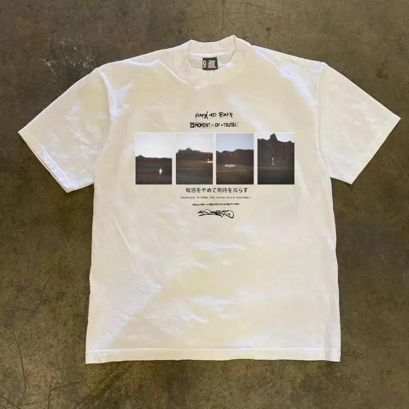 休闲时尚印花T恤纯棉短袖圆领半袖夏季宽松版型情侣设计师潮流