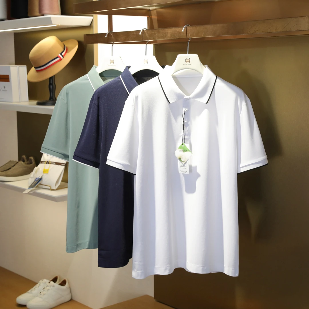 2025夏季新款男士商务休闲透气凉感polo衫简约百搭短袖T恤潮1202