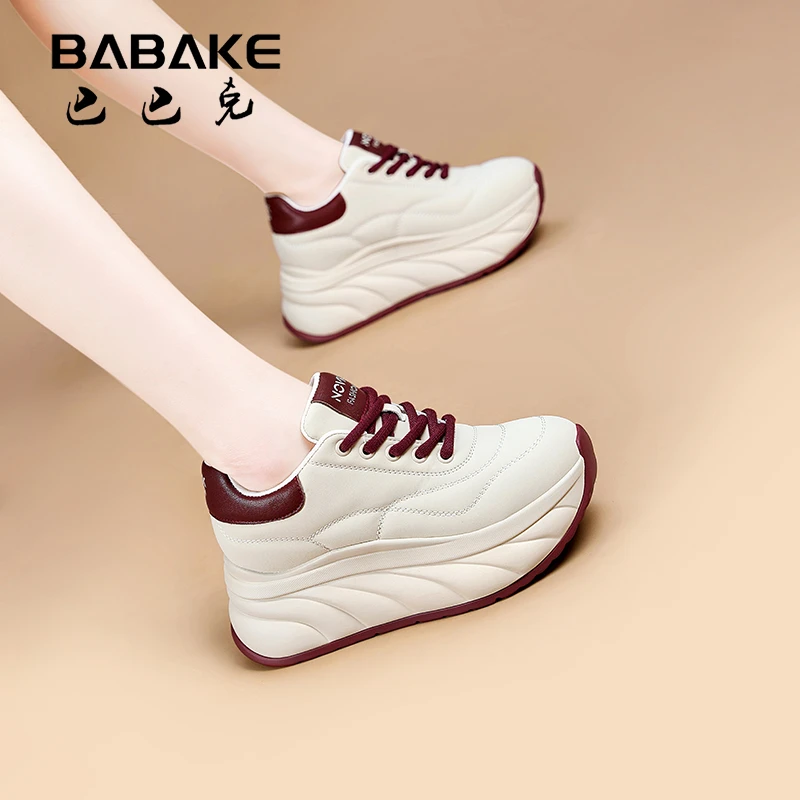 巴巴克【现货】秋冬季7CM厚底阿甘鞋2025百搭保暖增高休闲女鞋25105