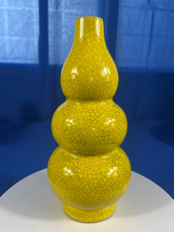 黄色葫芦官窑摆件