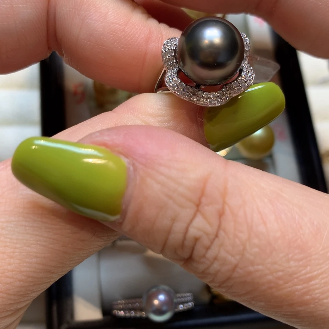 海水珍珠戒指银S925镶嵌