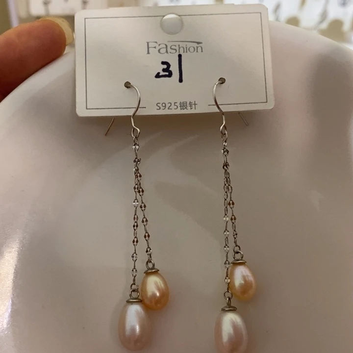 银S925镶嵌发饰淡水珍珠