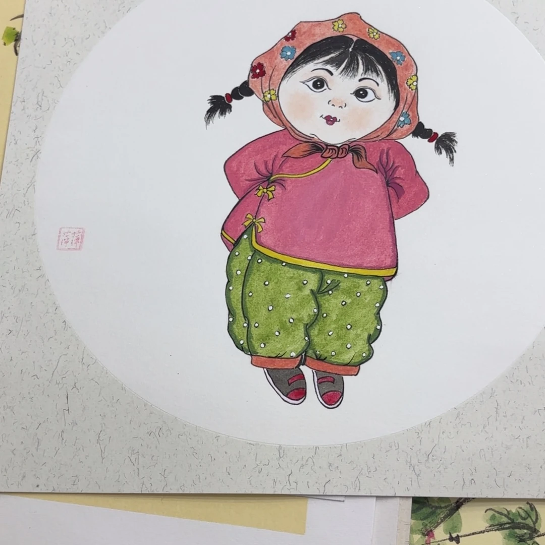 国画萍萍卡纸作品艺