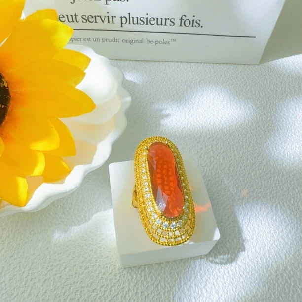 合金戒指 合金合成锆石民族风复古宫廷戒指0.10