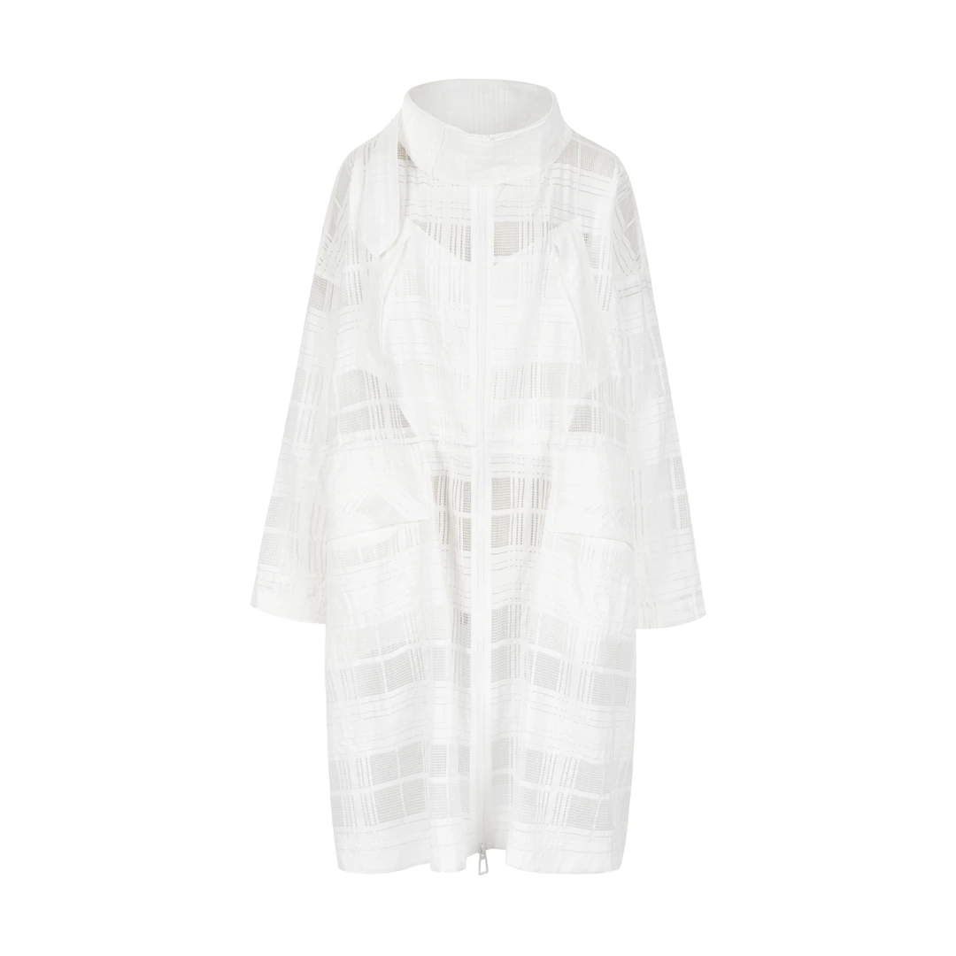 Z/S+D.定制立体提花镂空方格廓形风衣外套911G118Z