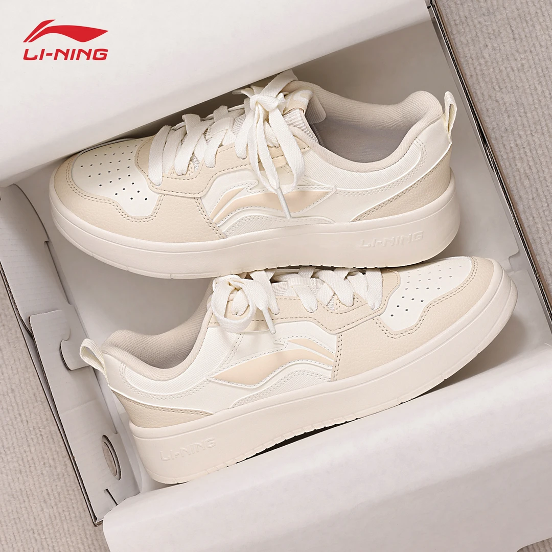 李宁初云女鞋板鞋2025新款轻便小众简约运动低帮时尚潮流百搭鞋子