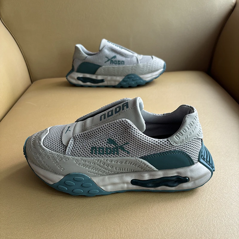 88-5690 夏季一脚蹬男潮鞋 拼色网面低帮透气时尚软底运动 慢跑鞋