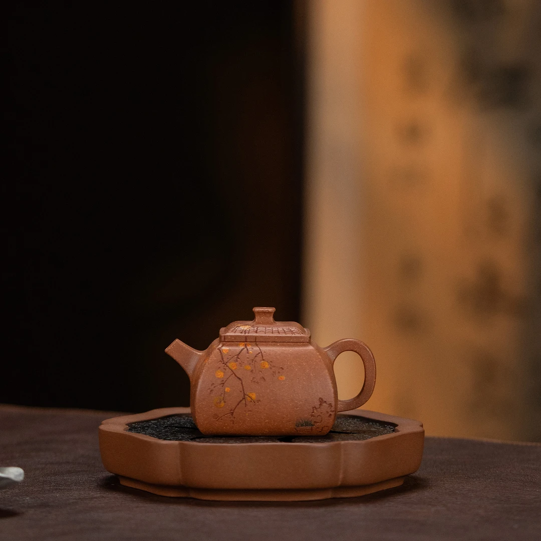 【利贞l坦然-春色】原矿降坡泥 约110cc 手工制 紫砂壶 茶具SSZS