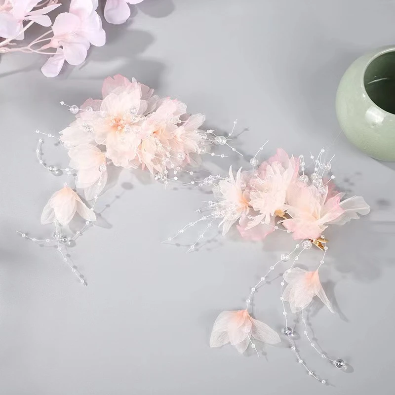 %满园春%戏曲古风配饰越剧花旦小旦纱花头饰头花绢花欧根真丝纱