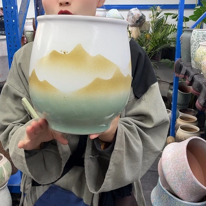 19×24 -粗陶花盆有孔-买买买