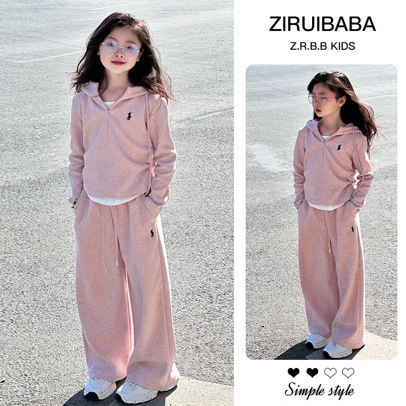 女童韩系穿搭秋装2025新款儿童洋气炸街卫衣套装女大童早秋运动服