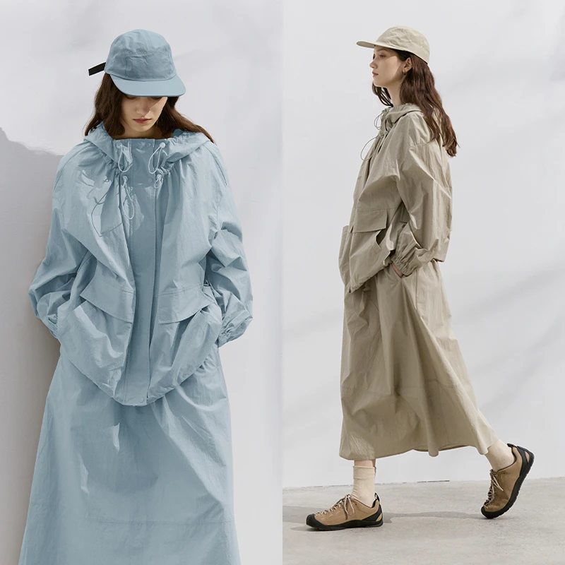 半圆高支进口匹马棉夏季防晒套装女两件套连帽