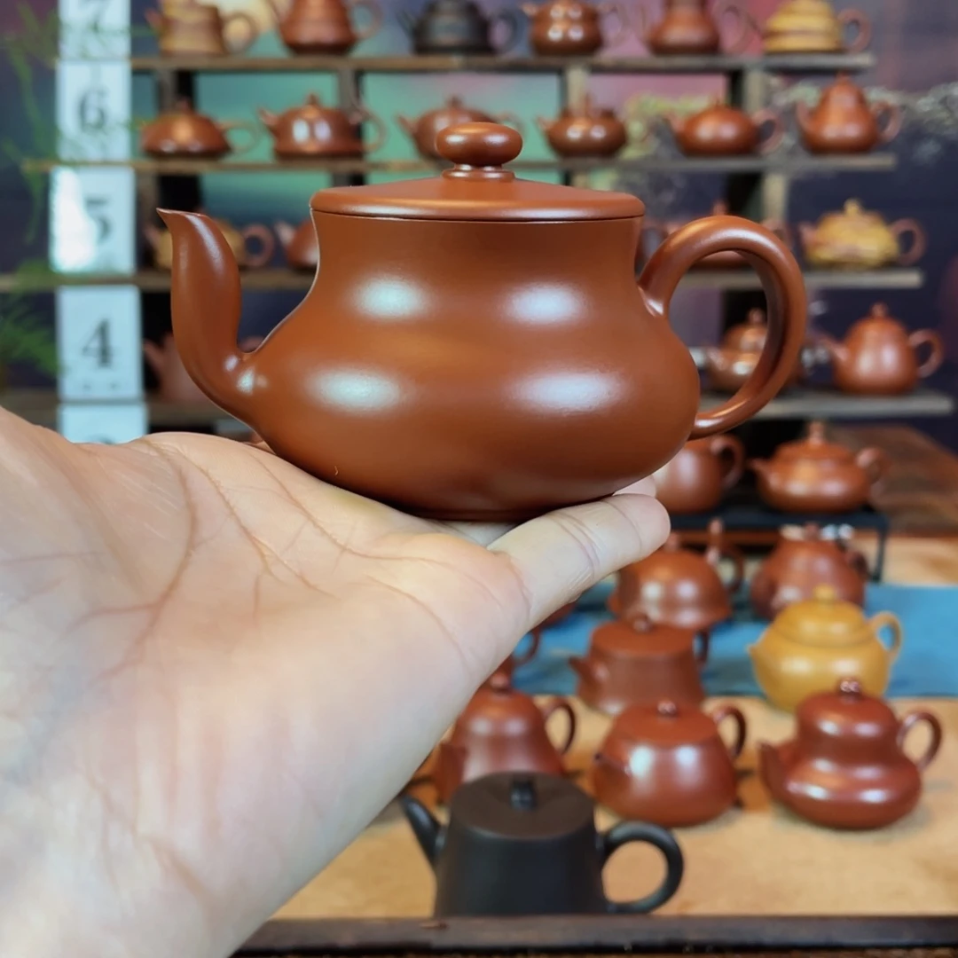 茶壶紫砂0*1潮州手工手拉朱泥君德壶