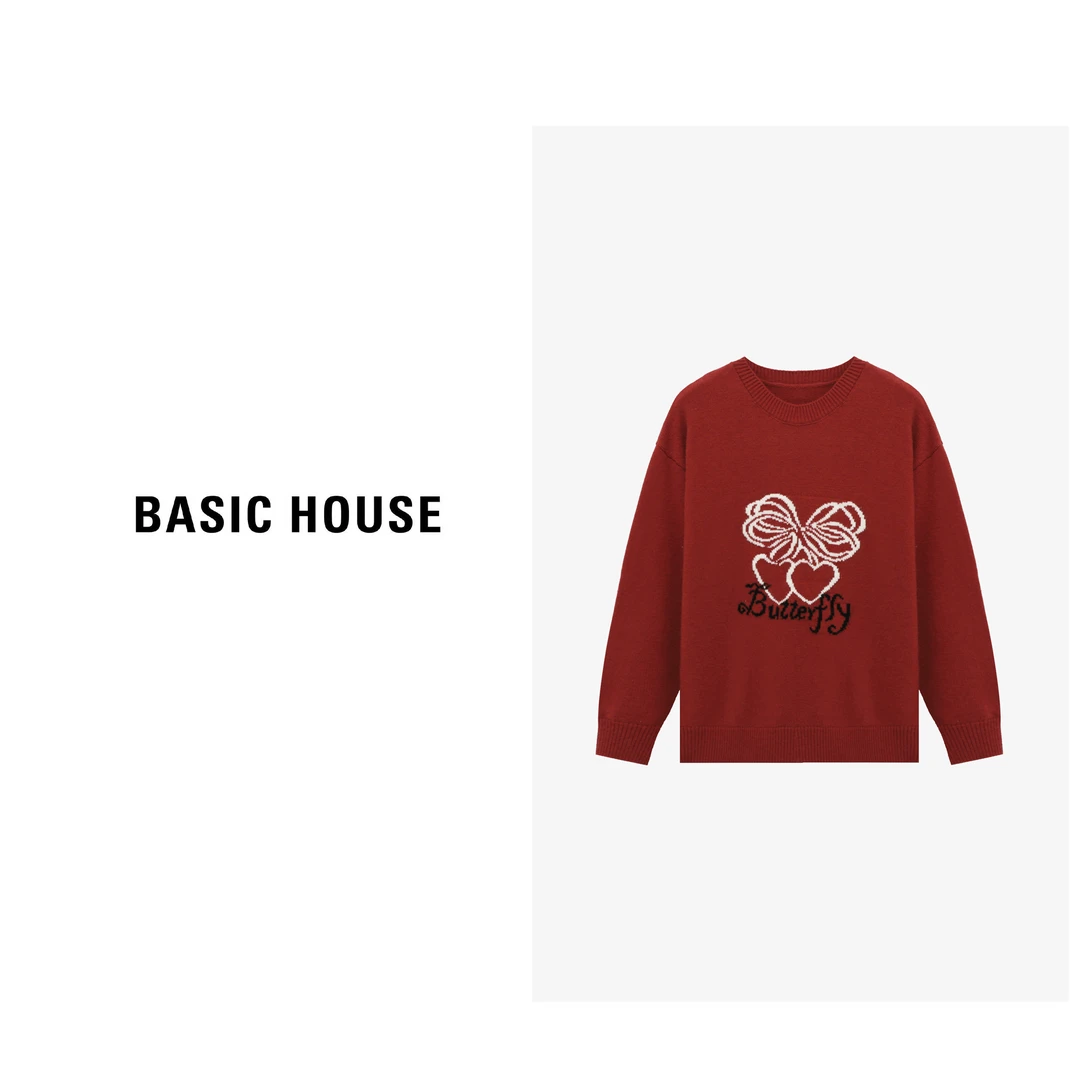 Basic House/百家好冬季休闲宽松舒适简约时尚羊毛衫-B06245C3532