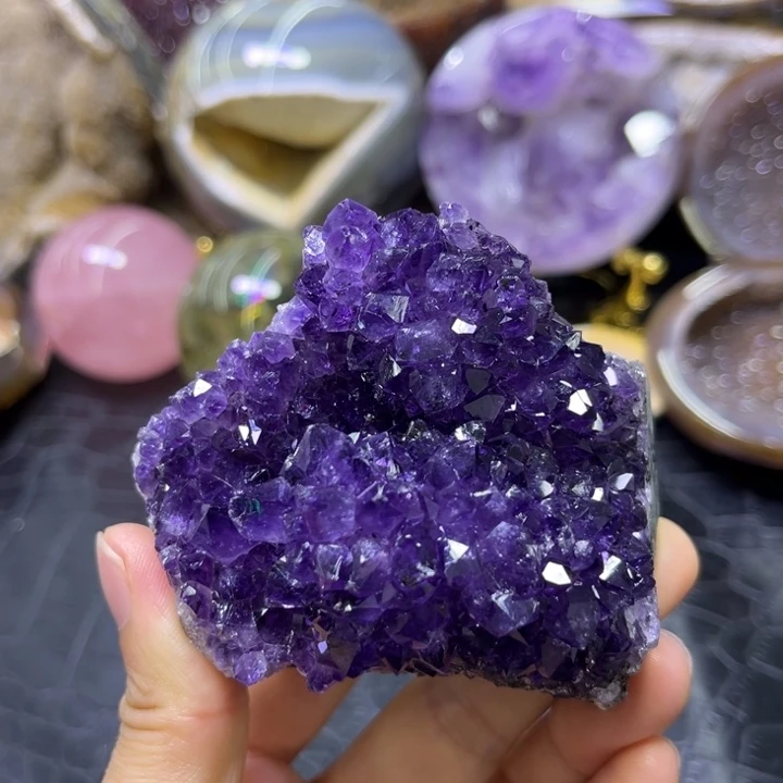 未镶嵌发饰水晶双紫花柱