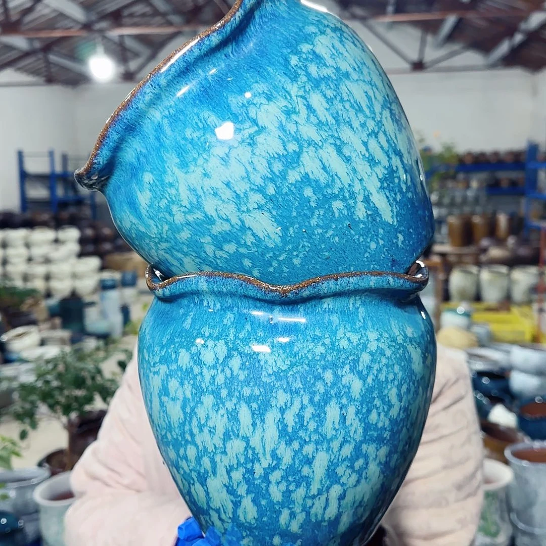 紫砂花盆高17口17