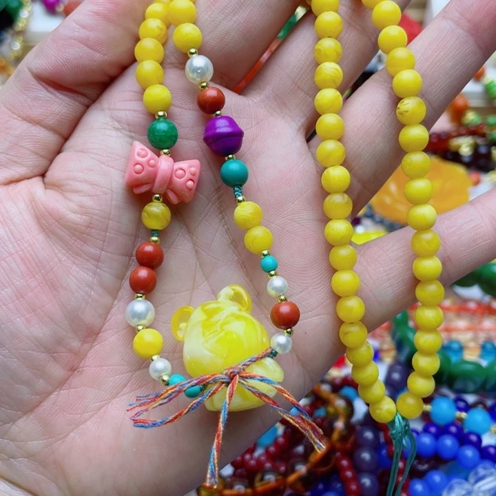 树脂制品123号小熊项链