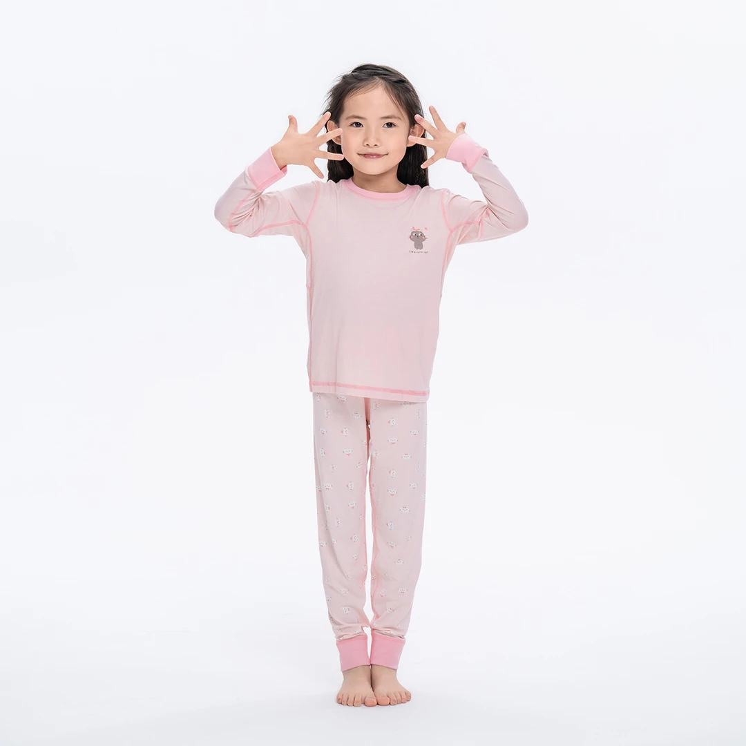 【三合竹衣】儿童卡通打底家居套装