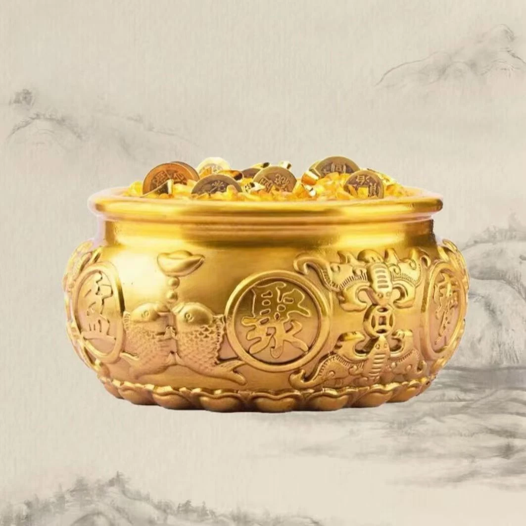 【老师推荐】铜制聚宝盆 家庭摆件吉瑞