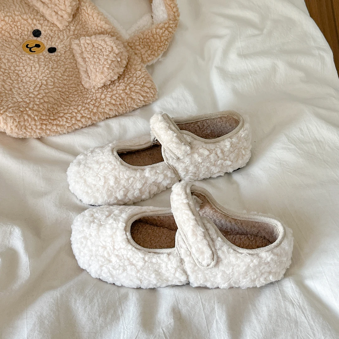 法式平底勃肯鞋女毛毛鞋外穿2025新款秋冬魔术特玛丽珍豆豆单鞋子