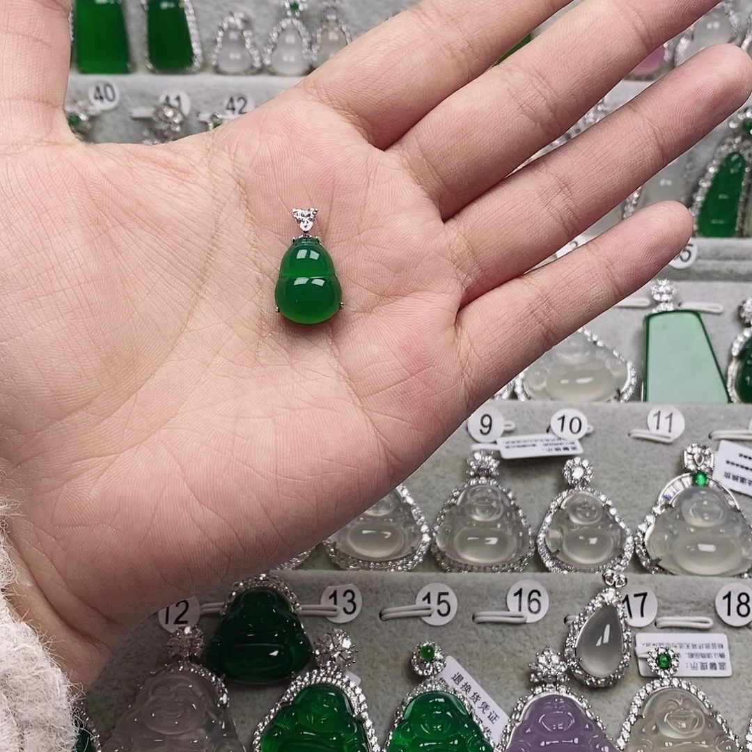 吊坠925银绿色小葫芦