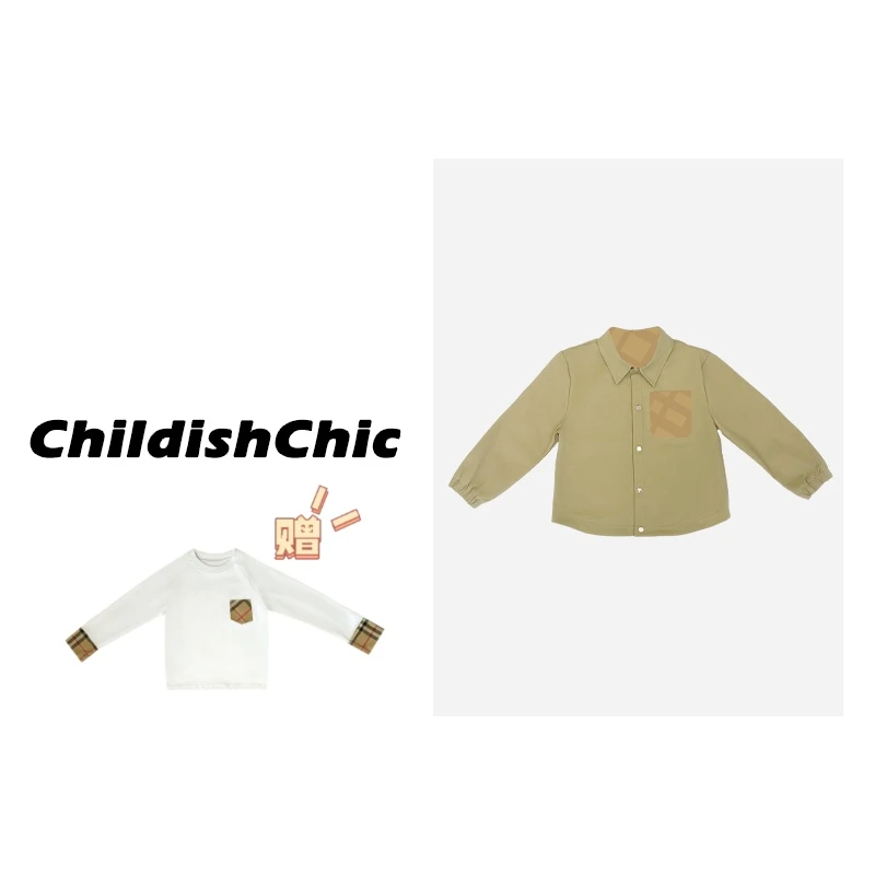 【ChildishChic高定童装】春季新款双面穿轻奢高定简约格纹外套