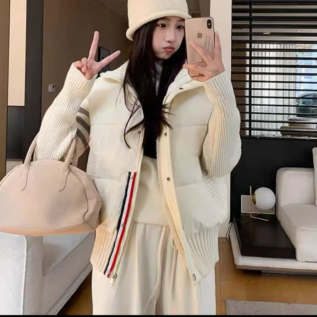 410.棉服拼接针织袖 57104款(针织会起球)介意勿拍(衣长约72)