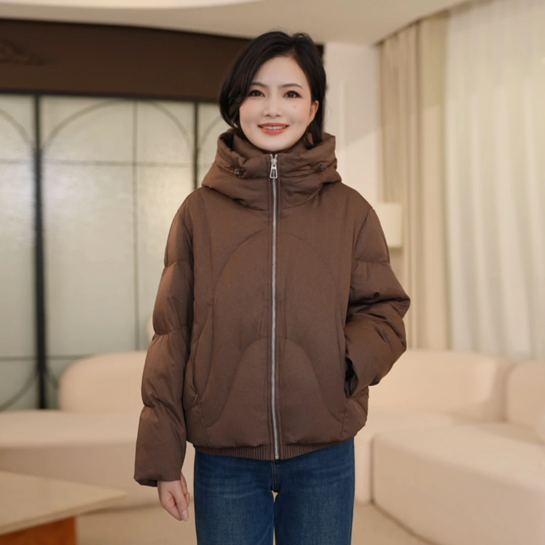 枫竺阿楠anan90白鹅绒连帽防风厚款百搭保暖鹅绒服女冬季鹅绒外套