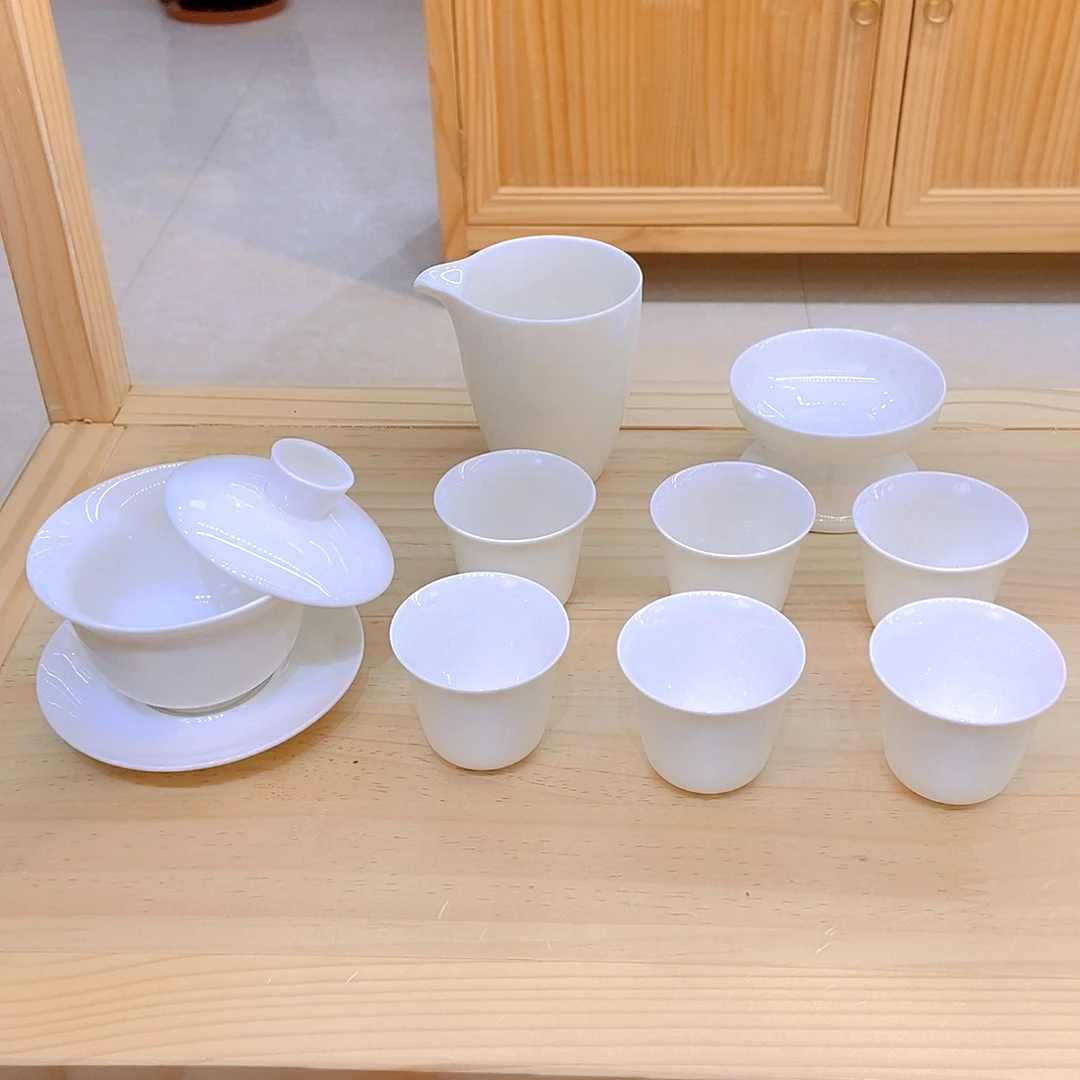 羊脂玉瓷茶具套装