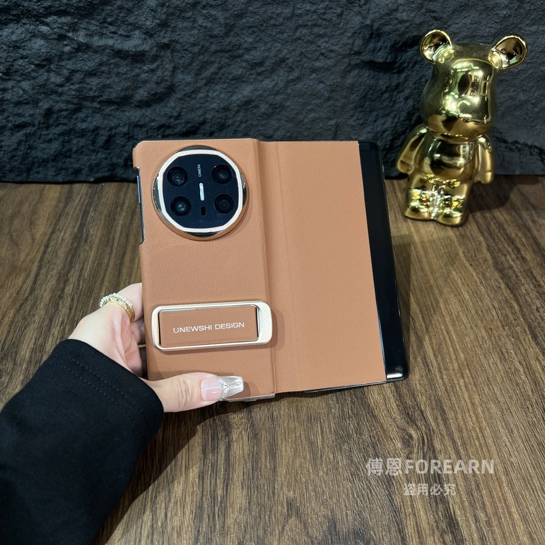 适用于华为matex6手机壳双中轴真皮matex5折叠屏matex3保护套x6